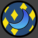 Blue crescent moon